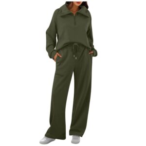 2 Piece Lounge Sets for Women Half Zip Sweatshirt and Soft Baggy Sweatpant Matching Set or Separately Freely Combine