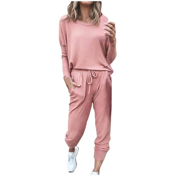 2 Piece Outfits for Women Sweatsuit Long Sleeve Pullover Top with Jogger Sweatpants Fall Fashion Loungewear Set