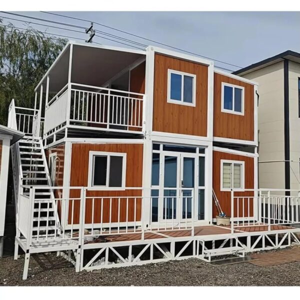 2 Story Expandable Prefabricated Container House 20ft 40ft Steel Prefab Villa Hotel Shop Use Luxury House Prefab Modular Homes