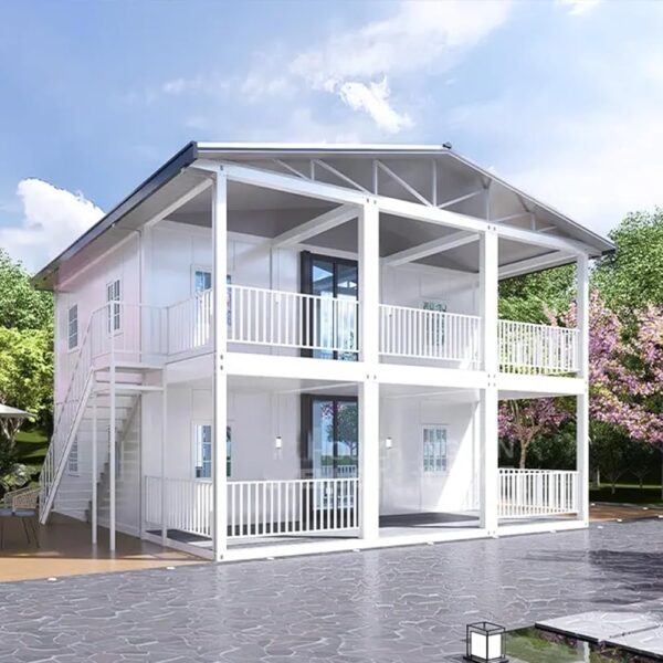 2 Story Prefab Outdoor Modern House 20&40ft Mobile Foldable Expansion Room Container House Modular Container Tiny Steel Home with Bathroom Kitchen for Living