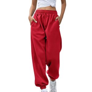 2024 Cinch Bottom Sweatpants Women's Casual High Waisted Pockets Joggers Sport Workout Active Baggy Lounge Trousers