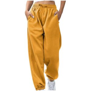 2024 Cinch Bottom Sweatpants Women's Casual High Waisted Pockets Joggers Sport Workout Active Baggy Lounge Trousers