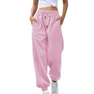 2024 Cinch Bottom Sweatpants Women's Casual High Waisted Pockets Joggers Sport Workout Active Baggy Lounge Trousers