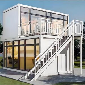 20ft prefab Tiny Houses to Live in for Adults Prefabricated Luxury Mobile Home Double Layer Livable Fabricated Living Container House Foldable and Customizable