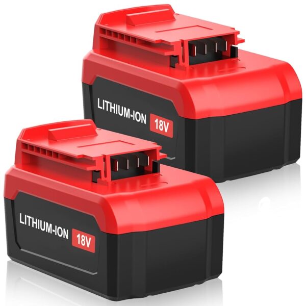 2Packs 6000mAh PC18BLX Replacement Battery Compatible with Porter Cable 18 Volt Lithium Battery PC18B PC18BLX PC18BLEX PC18B-2 PCC489N PC18BL Cordless Power Tools Batteries(Red)