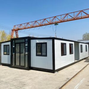 40FT Tiny House to Live in,Portable Prefab House with 3 Bedroom,1 Full Equiped Bathroom and Kitchen,Prefabricated Container House for Adults,Foldable Mobile Home