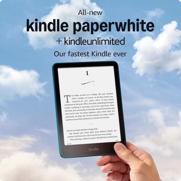 All-new Amazon Kindle Paperwhite (16 GB) – Our fastest Kindle ever, with new 7" glare-free display, and weeks of battery life – Jade + 3 Months Free Kindle Unlimited (with...