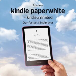 All-new Amazon Kindle Paperwhite (16 GB) – Our fastest Kindle ever, with new 7" glare-free display, and weeks of battery life – Raspberry + 3 Months Free Kindle Unlimited (with...