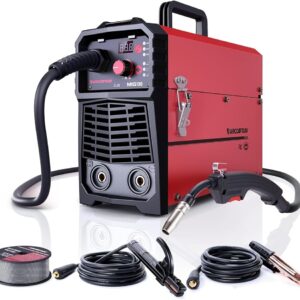 ARCCAPTAIN 130A MIG Welder, 110V Flux Core MIG Welder/Lift TIG/Stick 3 in 1 Welding Machine with Synergy, IGBT Inverter Portable Gasless Welder Equipment with Welding Gun and...