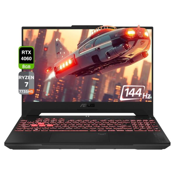 ASUS TUF A17 Gaming Laptop, AMD Ryzen 7 7735HS, 64 GB DDR5 RAM, 4 TB PCIe SSD, 17.3” FHD (1920x1080) 144Hz Display, Nvidia G-Force RTX 4060, Backlit Keyboard, W11 Home, ‎Mecha Gray