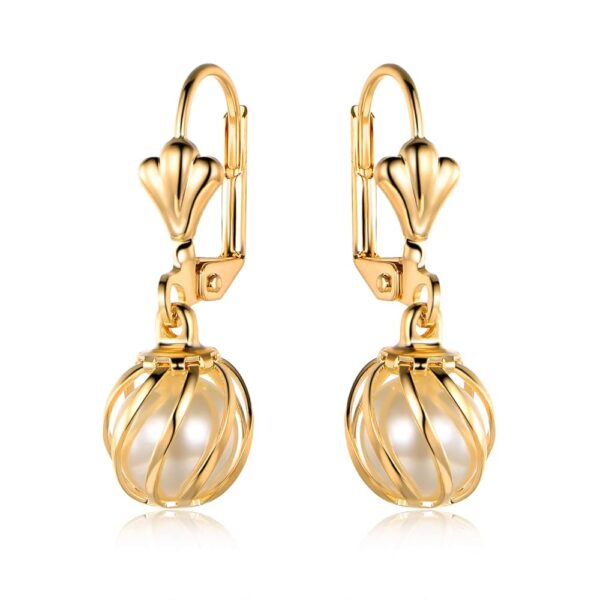 Barzel 18K Gold Plated Pearl Dangling Drop Earrings