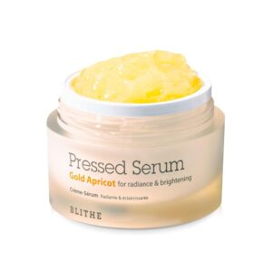 BLITHE Pressed Serum Gold Apricot Glass Skin Korean Skincare Moisturizer/Serum - Niacinamide Serum for Natural Glow & Radiance, Face Serum for Women 1.68 Fl Oz