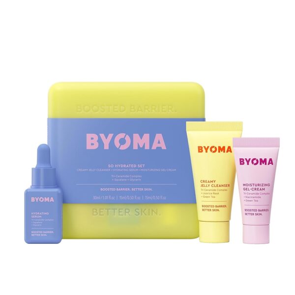 BYOMA So Hydrating Set - Barrier Repair Skincare Set - Creamy Jelly Cleanser, Hydrating Face Serum & Ceramide Face Moisturizer for Dry Skin - Anti Wrinkle, Alcohol Free Skin...