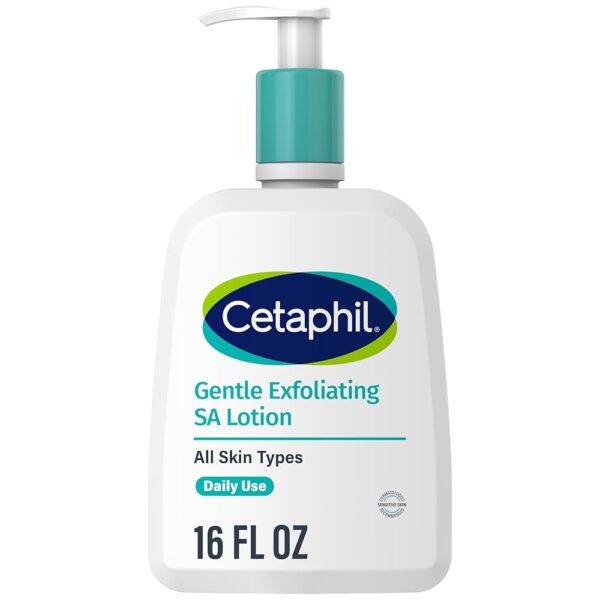 Cetaphil Gentle Exfoliating SA Lotion, Lightweight Moisturizer for All Skin Types, 16 Fl oz Pump Bottle, Salicylic Acid, Mandelic Acid & Gluconolactone, Gently Exfoliates,...