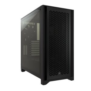 CORSAIR 4000D AIRFLOW Tempered Glass Mid-Tower ATX Case - High-Airflow - Cable Management System - Spacious Interior - Two Included 120 mm Fans - Black