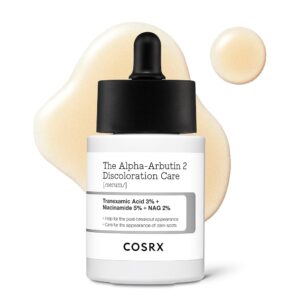 COSRX 2% Alpha Arbutin Discoloration Care Face Serum with Niacinamide, Glutathione & Tranexamic Acid, 1.7 fl oz – Serum for Face, Korean Skin Care