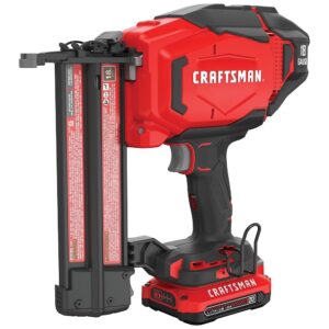 CRAFTSMAN V20 Cordless Brad Nailer, 18 Gauge Nail Gun, with Battery and Charger (CMCN618C1)