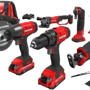 CRAFTSMAN V20 Power Tool Combo Kit, 9-Tool Cordless Power Tool Set with 2 Batteries and Charger (CMCK700D2)