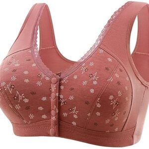 Daisy Bras for Older Women 2024 Comfy Convenient Front Closure Bras Full Support No Underwire Bras