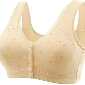 Daisy Bras for Older Women 2024 Comfy Convenient Front Closure Bras Full Support No Underwire Bras