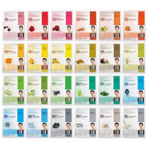 DERMAL 24 Combo Pack A Collagen Essence Korean Face Mask - Hydrating & Soothing Facial Mask with Panthenol - Hypoallergenic Self Care Sheet Mask for All Skin Types - Natural...