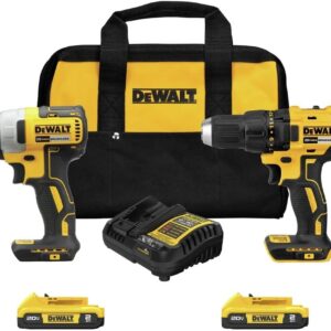 DEWALT 20V MAX Cordless Drill, Impact Driver, 2-Tool Power Tool Combo Kit, Brushless Power Tool Set with 2 Batteries and Charger Included (DCK277D2)