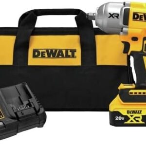 DEWALT 20V MAX Cordless Impact Wrench Kit, 20V MAX, 1/2" Hog Ring With 4-Mode Speed, Includes Battery, Charger and Kit Bag (DCF900P1)