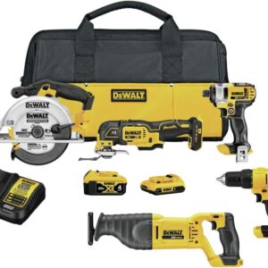 DEWALT 20V MAX Power Tool Combo Kit, 4-Tool Cordless Power Tool Set with Battery and Charger (DCK551D1M1)