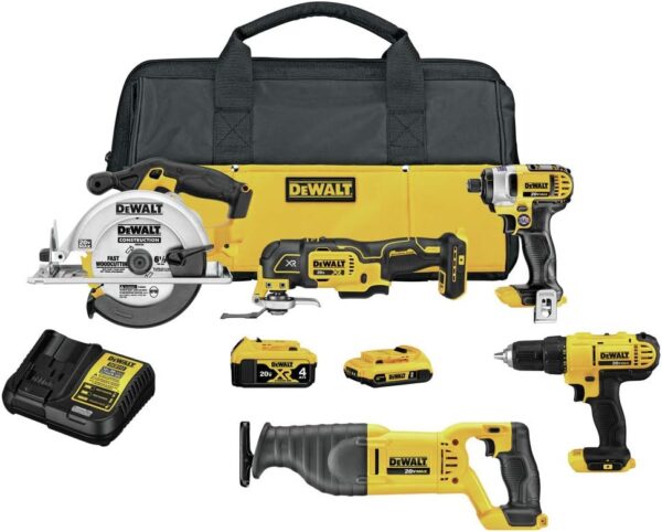 DEWALT 20V MAX Power Tool Combo Kit, 4-Tool Cordless Power Tool Set with Battery and Charger (DCK551D1M1)