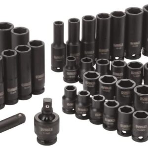 DEWALT Impact Socket Set, Combination, SAE/MM, 3/8-Inch Drive, 42-Piece (DWMT19248)