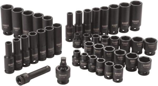 DEWALT Impact Socket Set, Combination, SAE/MM, 3/8-Inch Drive, 42-Piece (DWMT19248)