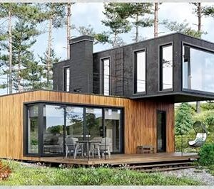 Double Story Modern Modular prefab Tiny Home House for Adults to Live in, prefabricated House Shipping Container Home Water Resistant Fully Customizable Color, prefab Expandable...