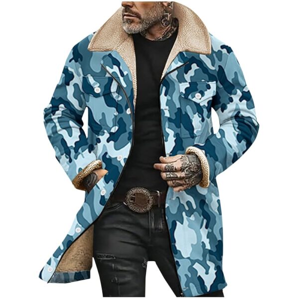 Flannel Jacket for Men,Military Tactical Sport Warm Fleece Hooded Outdoor Jacket Fleece Sherpa Relaxed Soft Coats