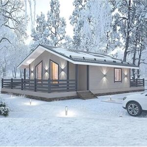 Folding Prefab Tiny Home 20ft Mobile Tiny House for Sale, Prefabricated Foldable Container House 2 Bedrooms 1 Bathroom 1 Kitchen with Cabinets, Portable Container House to Live...