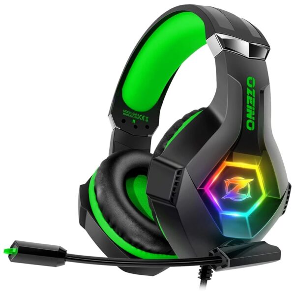 Gaming Headset for PC, Ps4, Ps5, Xbox Headset with 7.1 Surround Sound, Gaming Headphones with Noise Cancelling Mic RGB Light Over Ear Headphones for Xbox Series X/S, Switch-Green