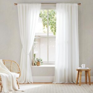 Madison Park Semi Window Curtain Set of 2, One-Way View Privacy Window Curtain for Bedroom, Light Filtering Window Curtain for Living Room with Back Tab, Lexus, 2-PK 52" x 84"...
