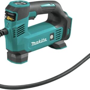 Makita DMP180ZX 18V LXT® Lithium-Ion Cordless Inflator, Battery Powered, Tool Only(battery and charger not included);Presta valve adapter;Sports ball needle;Tapered adapter, Teal