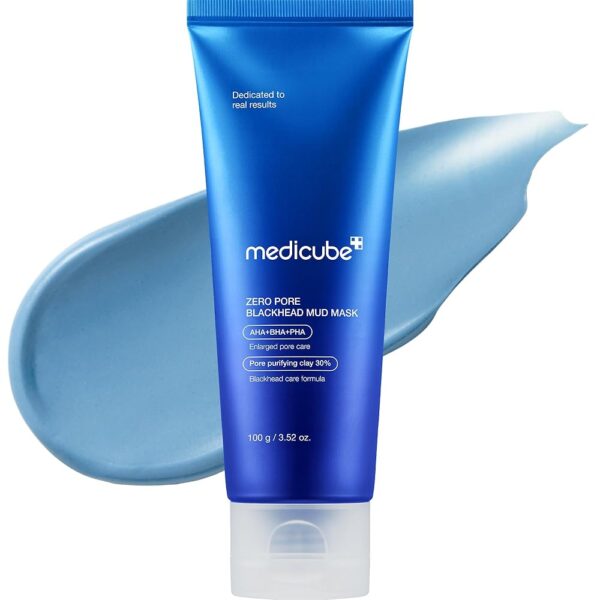 Medicube Zero Pore Blackhead Mud Facial Mask - Skin Cooling & Pore Tightening - 3 Minute Quick Dry Formula with AHA, BHA, PHA, and Pore-Purifying Clay - Korean Mud Mask 3.52 oz