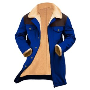 Mens Fall Jackets,Heavyweight Fleece Sweatshirt Full Zip up Thick Sherpa Lined Hoodies Baggy Ski Winter Coats