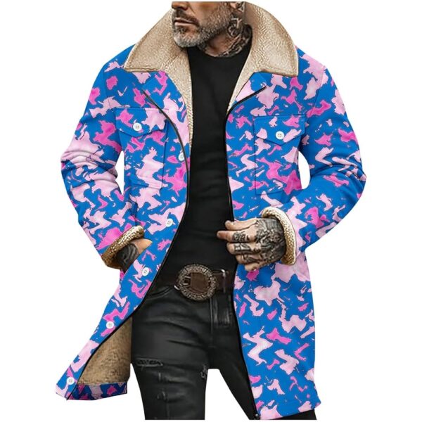 Mens Winter Coat,Winter Fall Skiing Jackets Fleece Thermal Comfy Oversized Zip Casual Parka Coat with Pockets