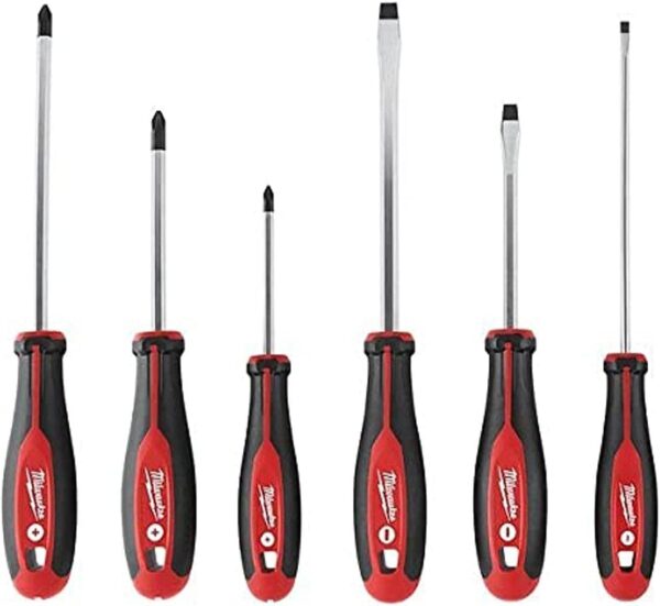 Milwaukee 48-22-2706 6Piece Phillips and Slotted Head Screwdriv Ing Set W/Magnetic Tips and Trilobe Handles