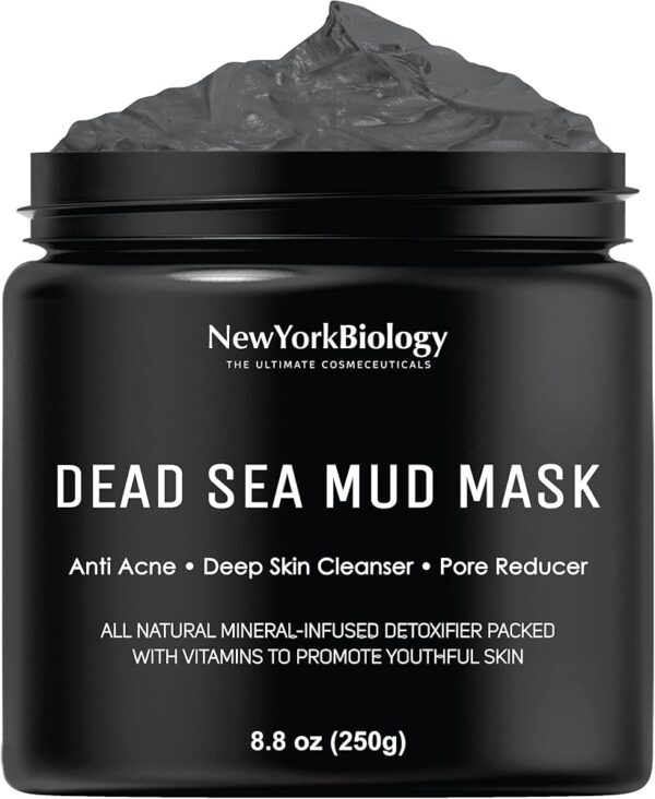 New York Biology Dead Sea Mud Mask for Face and Body - Spa Quality Pore Reducer for Acne, Blackheads & Oily Skin, Natural Skincare for Women, Men - Tightens Skin for A Healthier...