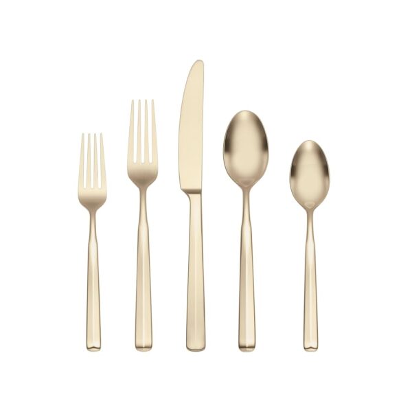 Oneida Ryder Satin Champagne Piece Flatware Set, 20 Count, Metallic