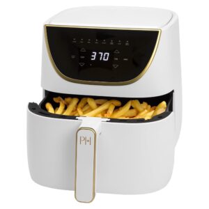 Paris Hilton Air Fryer, Large 6-Quart Capacity, Nonstick Made without PFAS, Touchscreen Display, 8-in-1 (Air Fry, Roast, Broil, Bake, Reheat, Keep Warm, Pizza, Dehydrate),...