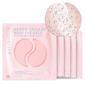 Patchology Serve Chilled Rosé Hydrating Under Eye Patches – Hyaluronic Acid & Antioxidant-Infused Eye Masks to Reduce Dark Circles, Puffiness & Fine Lines - Ideal Skincare...