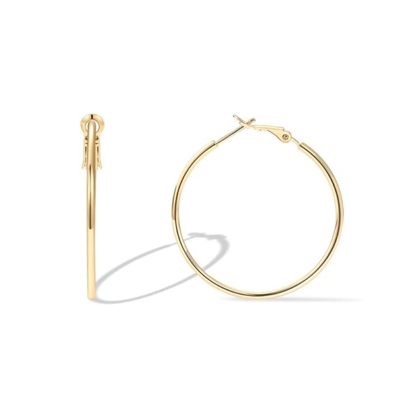 PAVOI 14K Gold Plated Sterling Silver Post Hoops | Large Hoops Earring | Lightwight Gold Hoop Earrings for Women