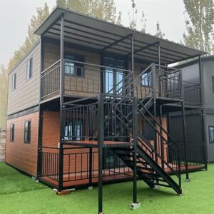 Portable Prefab Tiny Homes 2-Layers Building Duplex 20ft&40ft Office Container House Modern Strong Structure Prefabricated Expandable Granny Flat House- 4 Bedroom 1 Kitchen and...