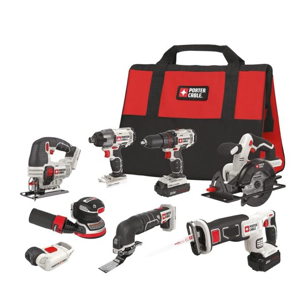 PORTER-CABLE PCCK6118 20V MAX* Lithium Ion 8-Tool Combo Kit