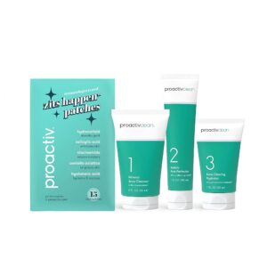 Proactiv Clean 3 Step Acne Routine w/ Pimple Patches- Sulfur Acne Treatment Cleanser, Azelaic Acid Serum, and Facial Moisturizer for Sensitive, Acne-Prone Skin- 30 Day Acne Kit...