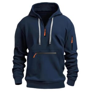 Quarter Zip Pullover Men Long Sleeve Workout Hoodie Vintage Tactical Jacket Winter Camo Sweater Coats